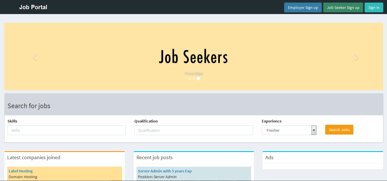 job portal webservice application